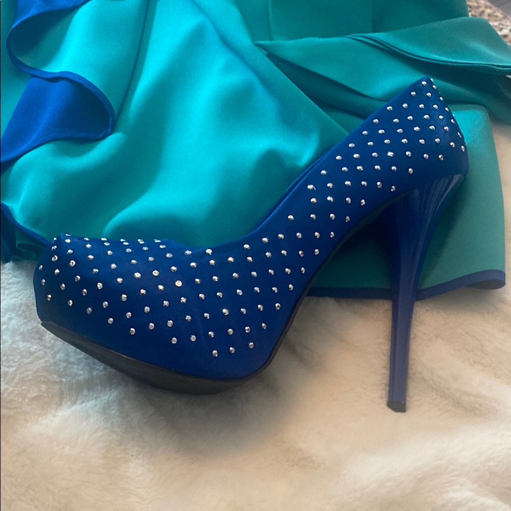 Blue Studded Women's Heels 👠